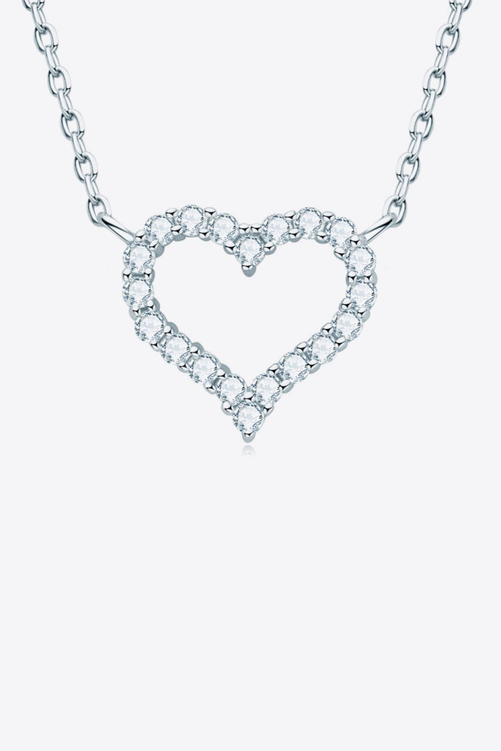 Adored Moissanite Platinum-Plated Heart Necklace 