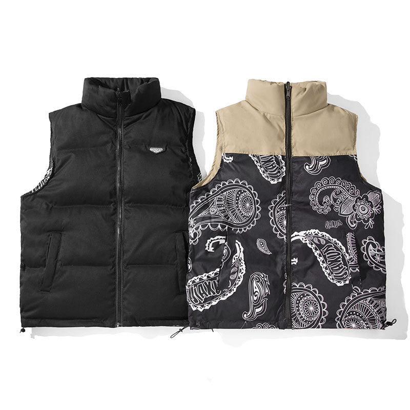 White Duck Down Vest Couple Wear On Both Sides 