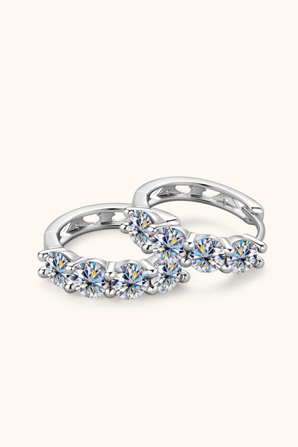 2.4 Carat Moissanite Huggie Earrings 