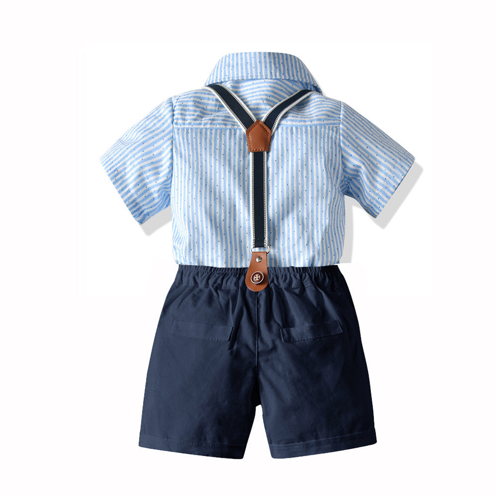 Boys Baby Suit Romper Short-sleeved Jumpsuit Overalls