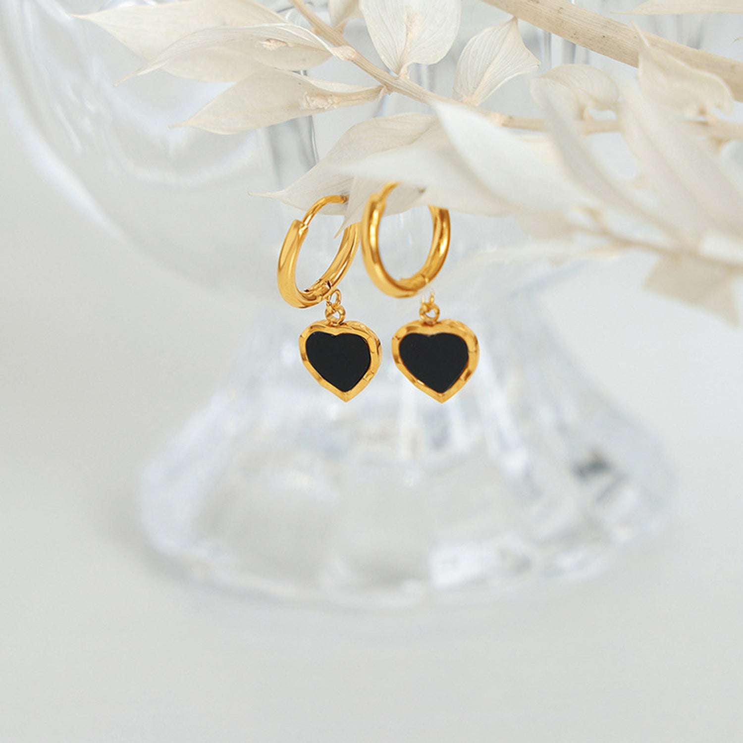 18K Gold-Plated Heart Drop Earrings 