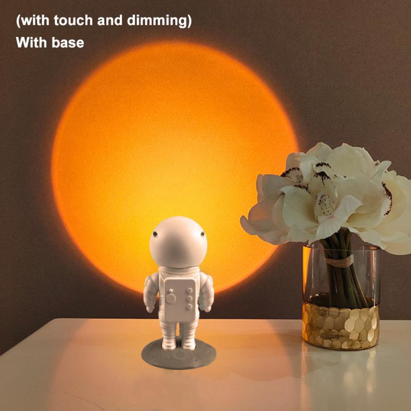 Robot Astronaut Sunset Atmosphere Night Light