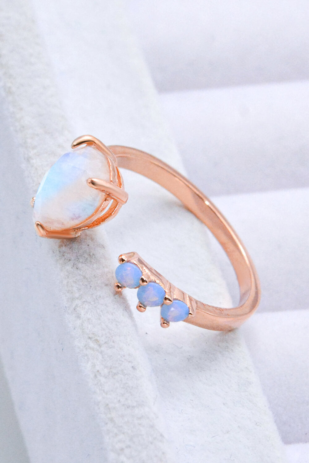 18K Rose Gold-Plated Moonstone Open Ring 