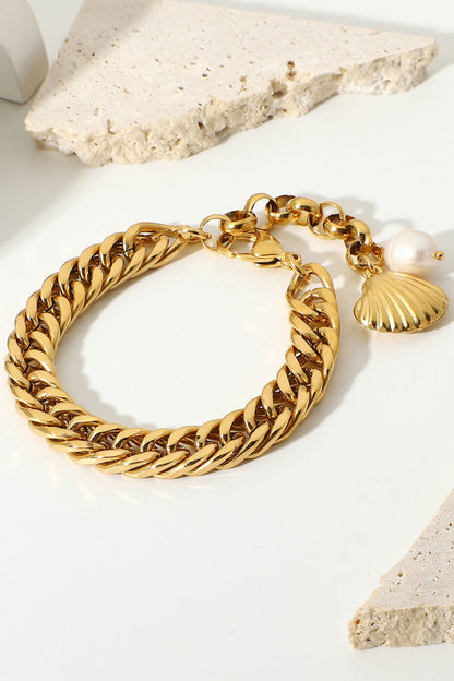 18K Gold-Plated Curb Chain Bracelet 