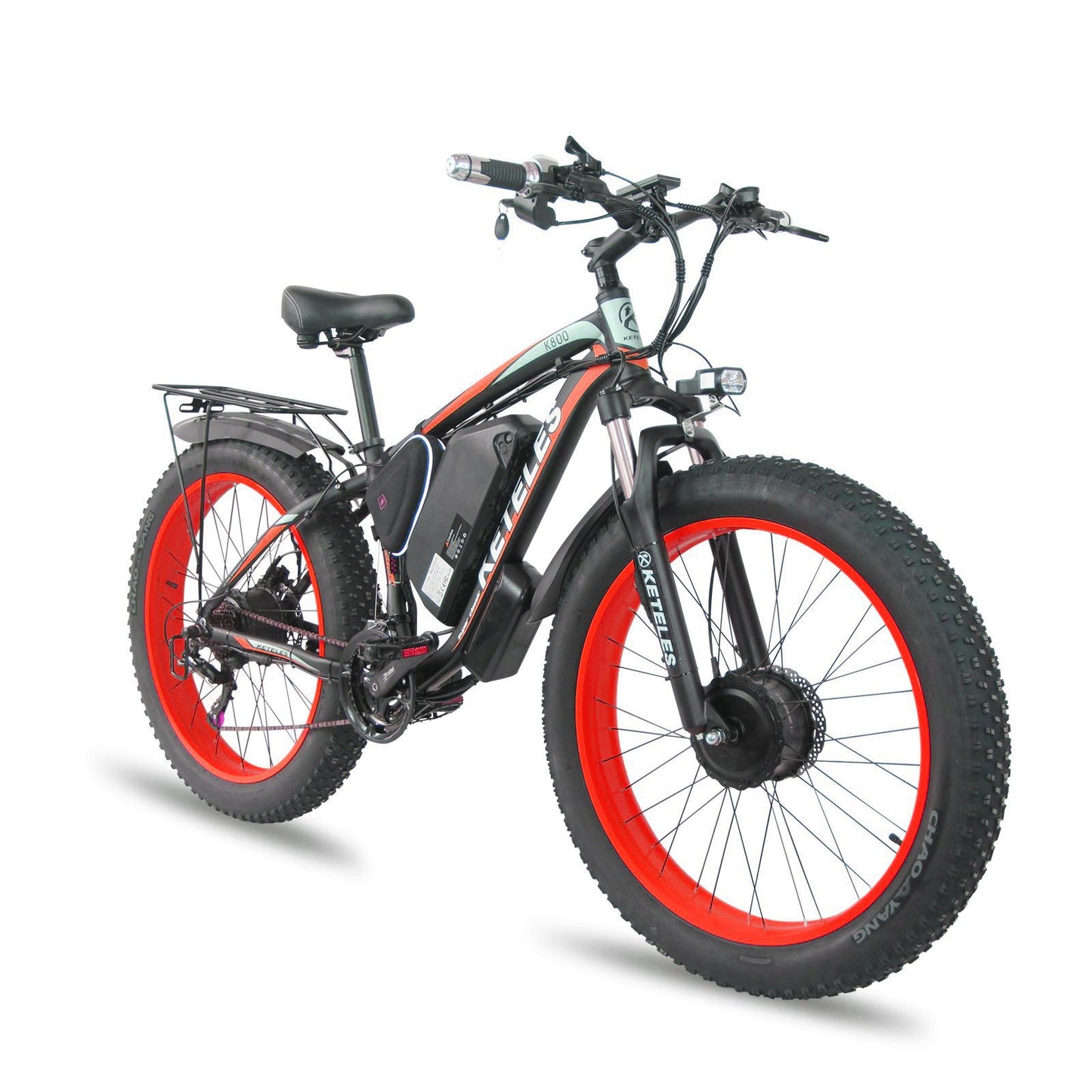 Front And Rear Dual Motor Electric Bicycle 21 Speed Oil Brake Lithium Battery 