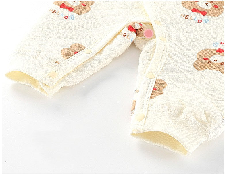 Cozy Long Sleeve Padded Baby Onesie 