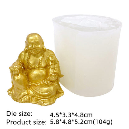 3D Maitreya Buddha Statue Tathagata Candle Aromatherapy Silicone Mold