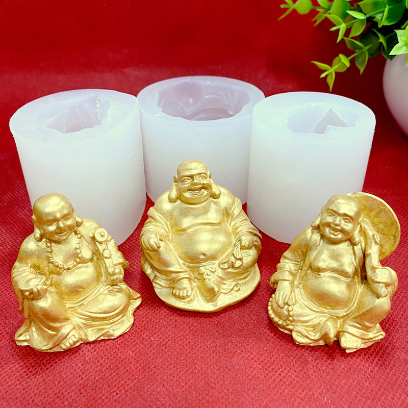 3D Maitreya Buddha Statue Tathagata Candle Aromatherapy Silicone Mold