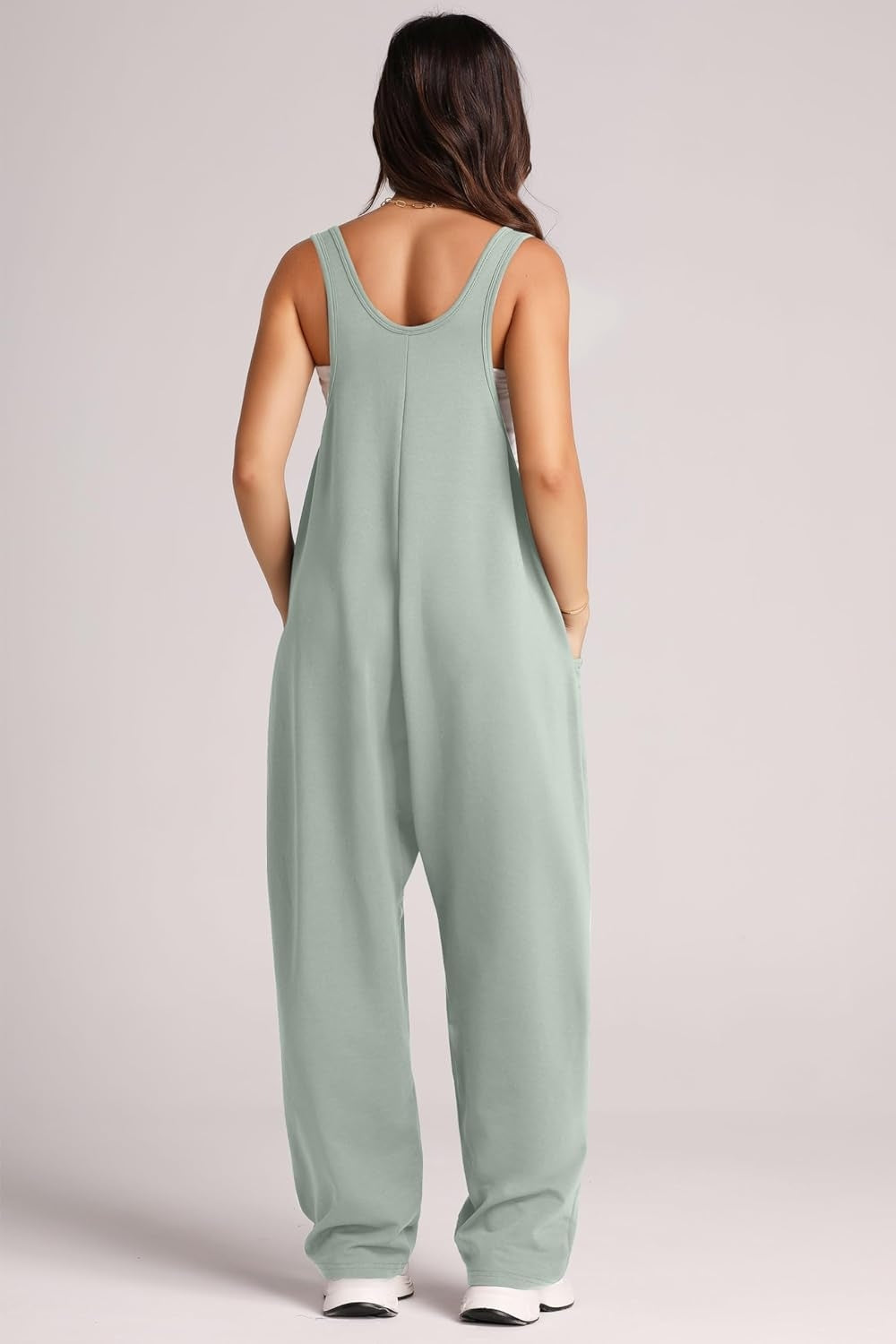 Wide Strap Jumpsuit with Pockets - Babbazon new