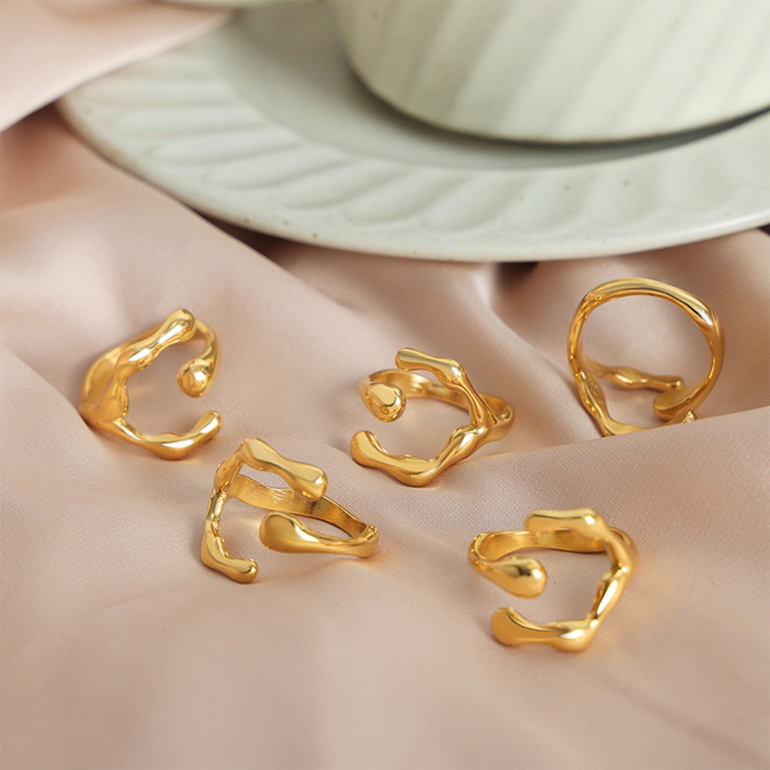 18K Gold-Plated Irregular Open Ring 