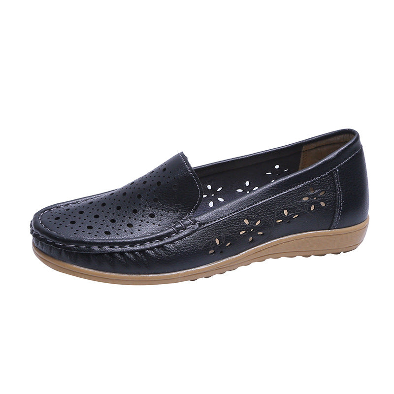 Women Loafers Hollow Out Breathable Anti Slip Flats Shoes 