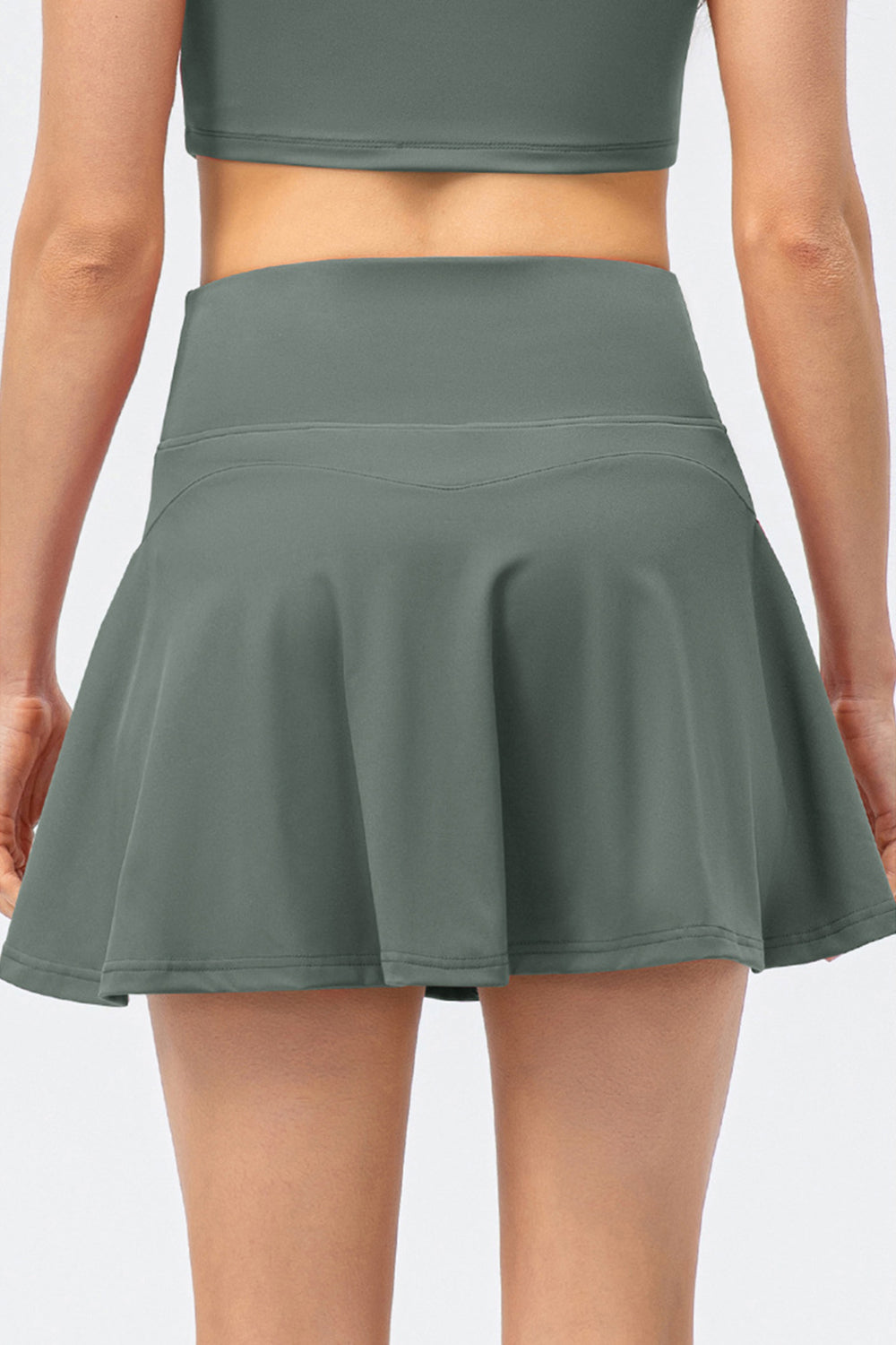 High Waist Wide Waistband Active Skirt 