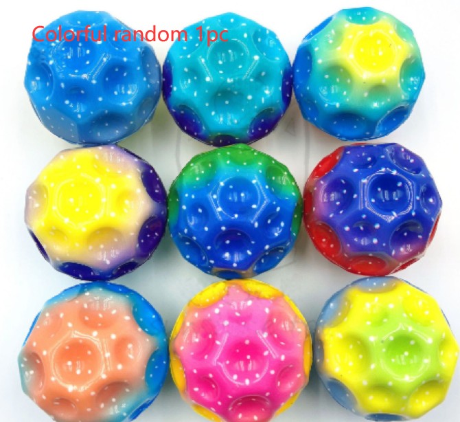 Moon Shape Porous Bouncy Ball - Soft and Anti-fall toy Babbazon Colorful random 1pc  -BABBAZON