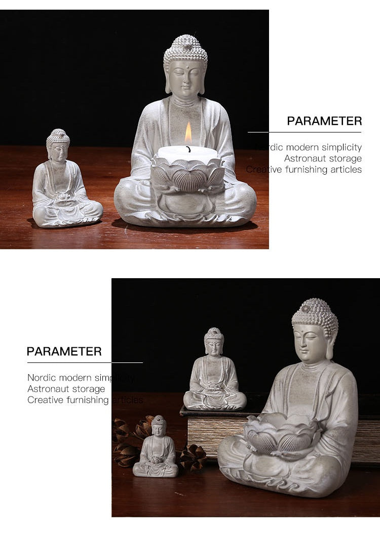 Chinese Zen Buddha Statue Desktop Decoration Landscaping Resin Crafts