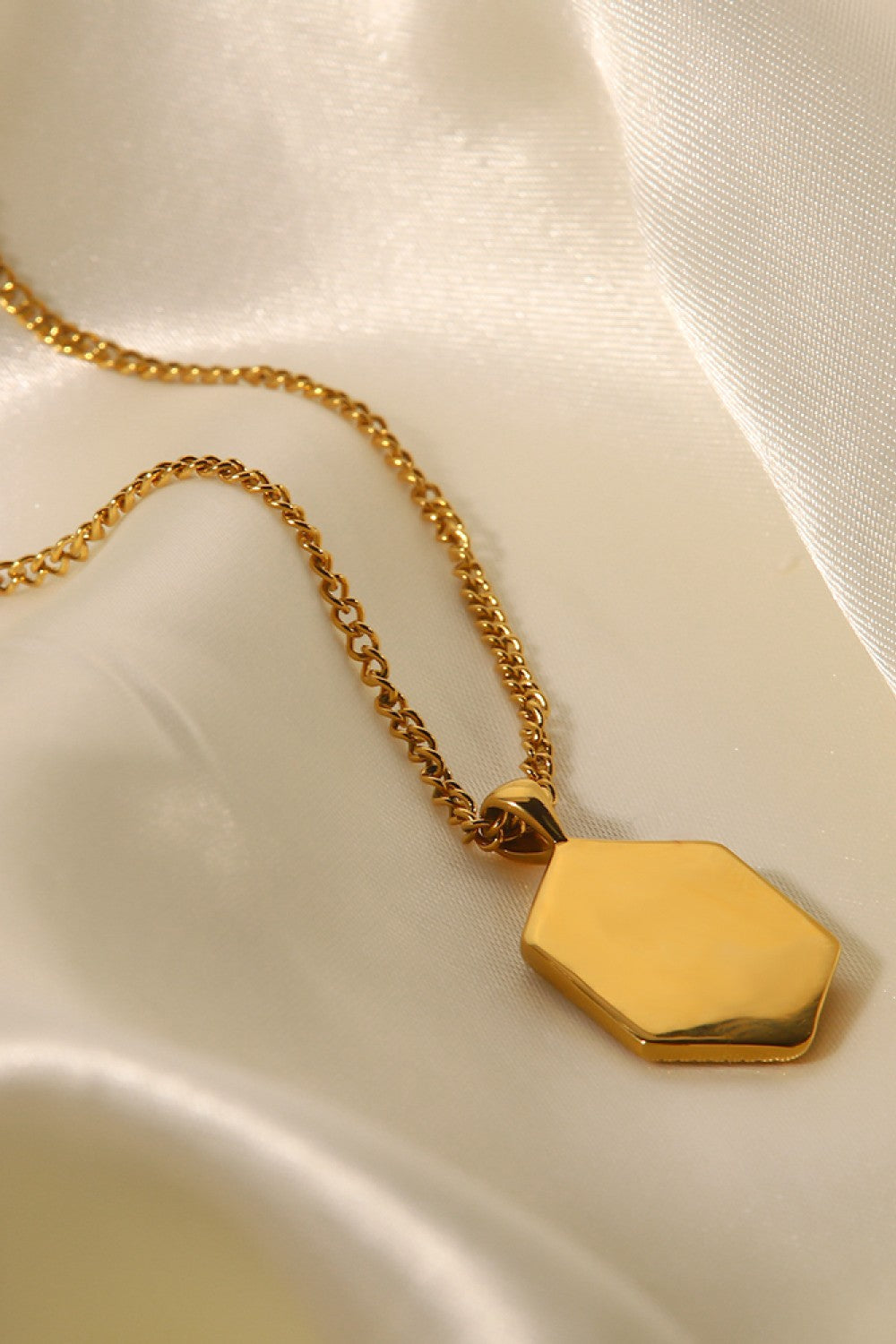 18K Gold Plated Snake Geometric Pendant Necklace 