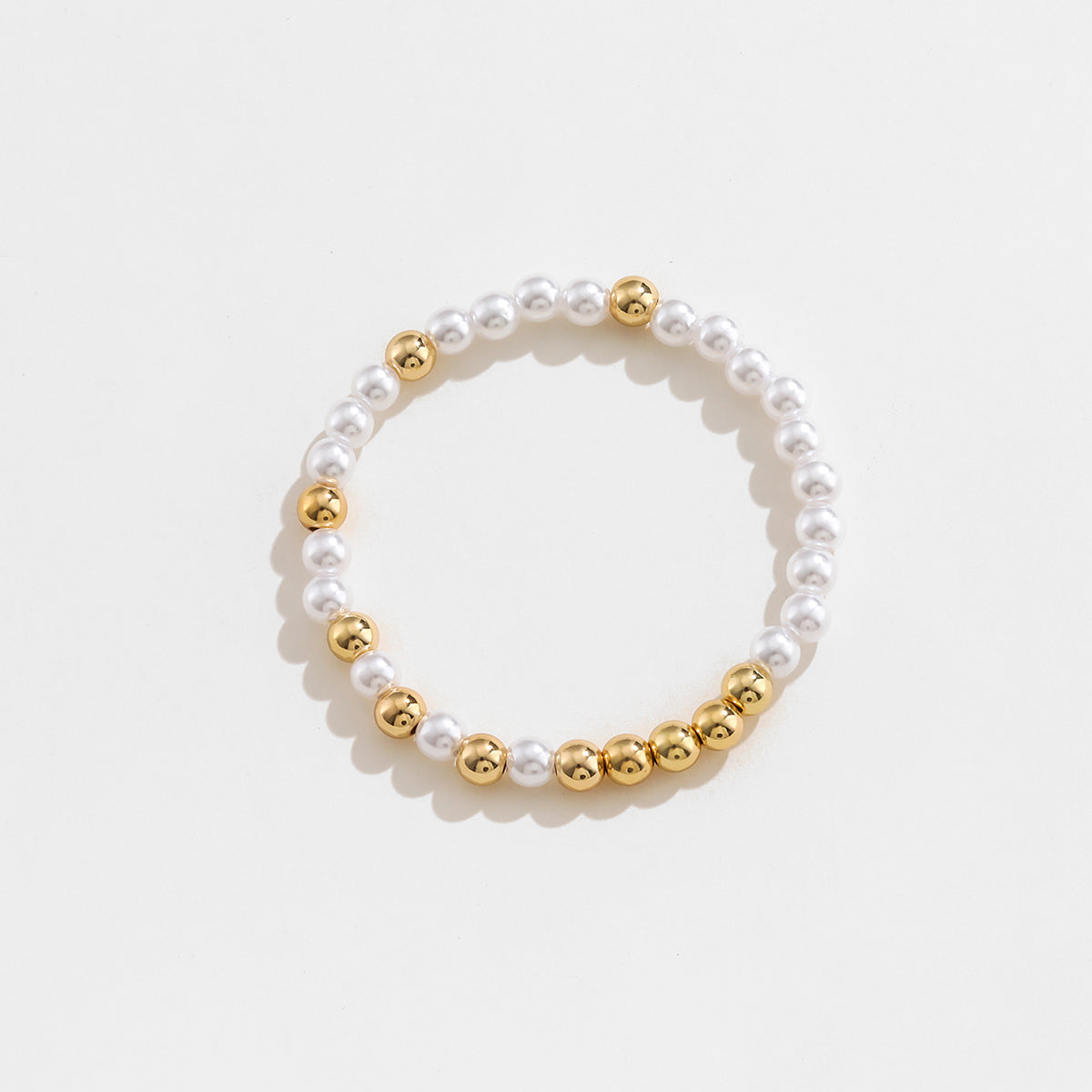 Gold-Plated Pearl Copper Bracelet 