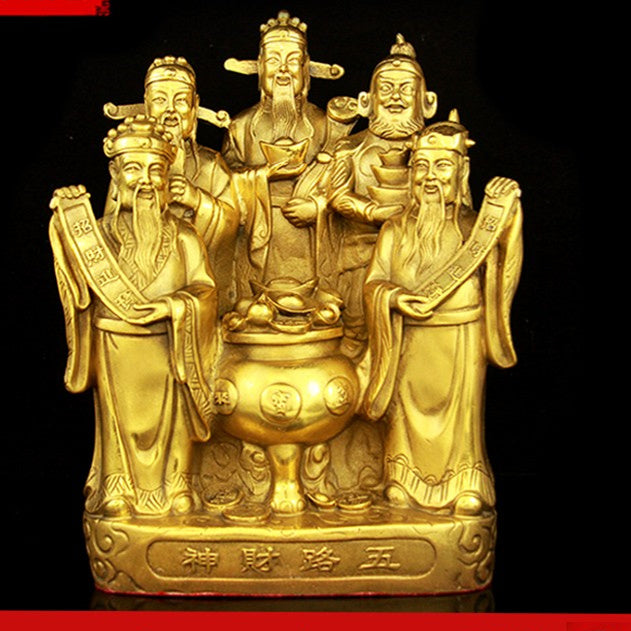 Large Pure Copper God Of Wealth Buddha Brass