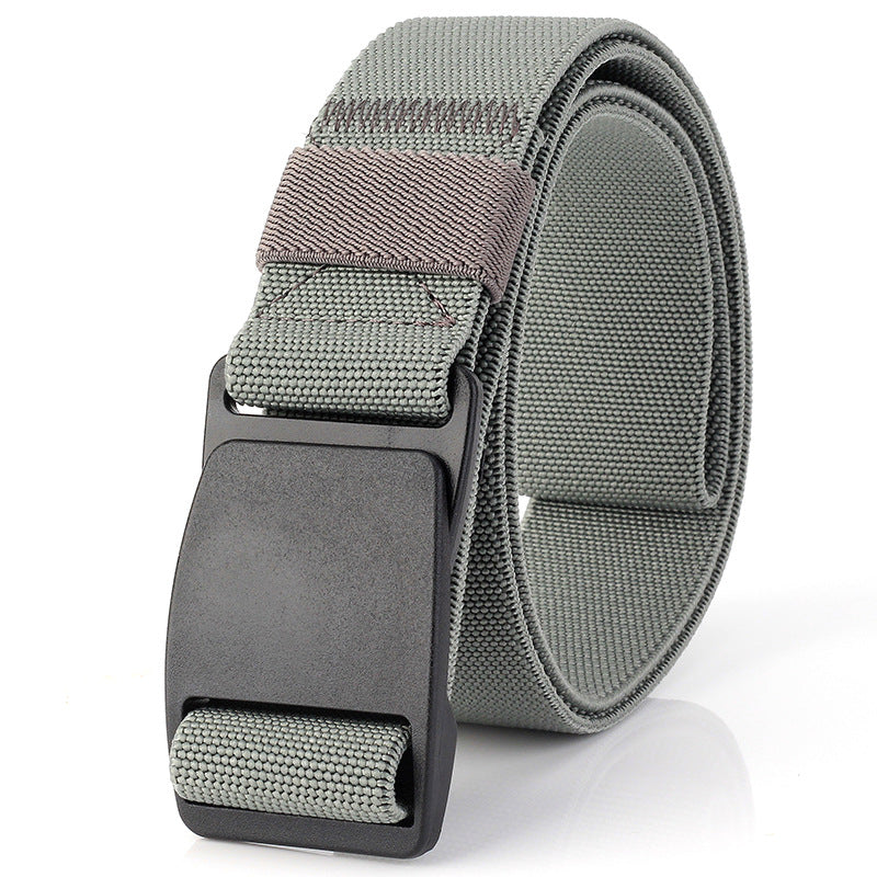 Elastic Belt Donefu Plastic Steel Pom Buckle Casual All-Match Belt 