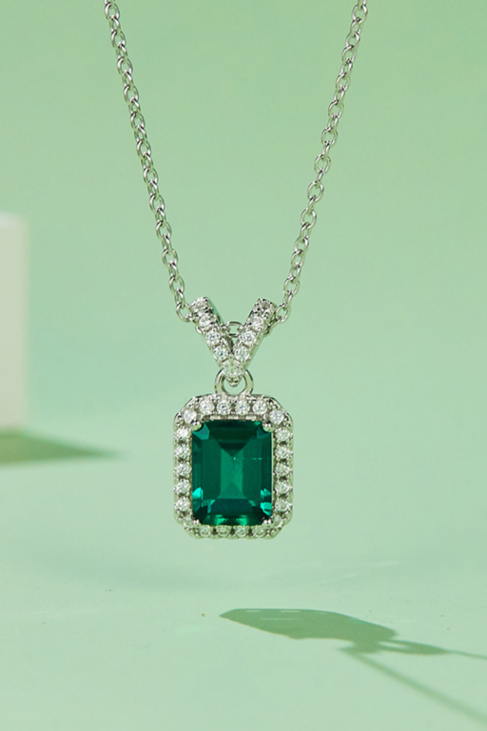 Adored 1.25 Carat Lab-Grown Emerald Pendant Necklace 