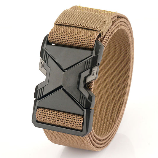 Fashion Commuter Casual Men's Belt Woven Elastic Minimalist Alloy Buckle 