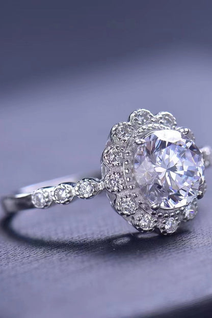 1.5 Carat Moissanite Floral-Shaped Cluster Ring 