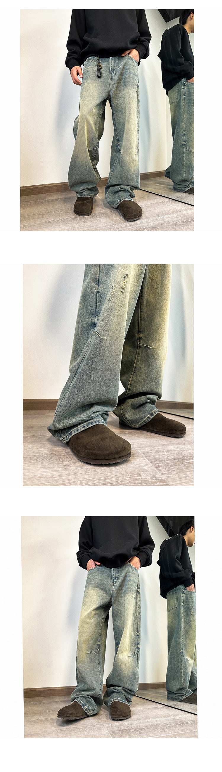 Jeans Men's Loose Straight Mop Pants