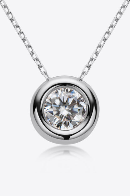 Adored 1 Carat Moissanite Pendant 925 Sterling Silver Necklace 