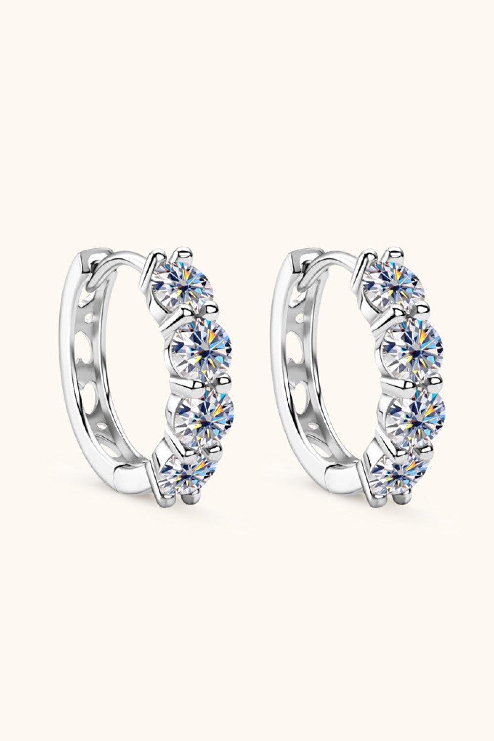 2.4 Carat Moissanite Huggie Earrings 