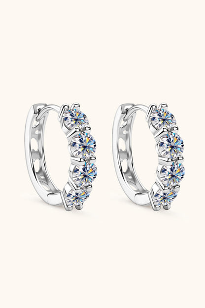 2.4 Carat Moissanite Huggie Earrings 