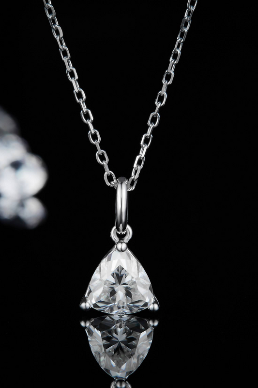 1 Carat Moissanite Pendant 925 Sterling Silver Necklace 