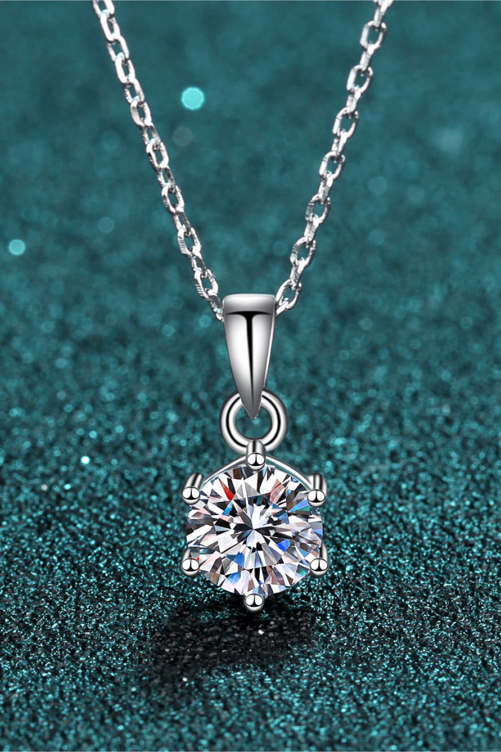 1 Carat Moissanite 925 Sterling Silver Necklace 