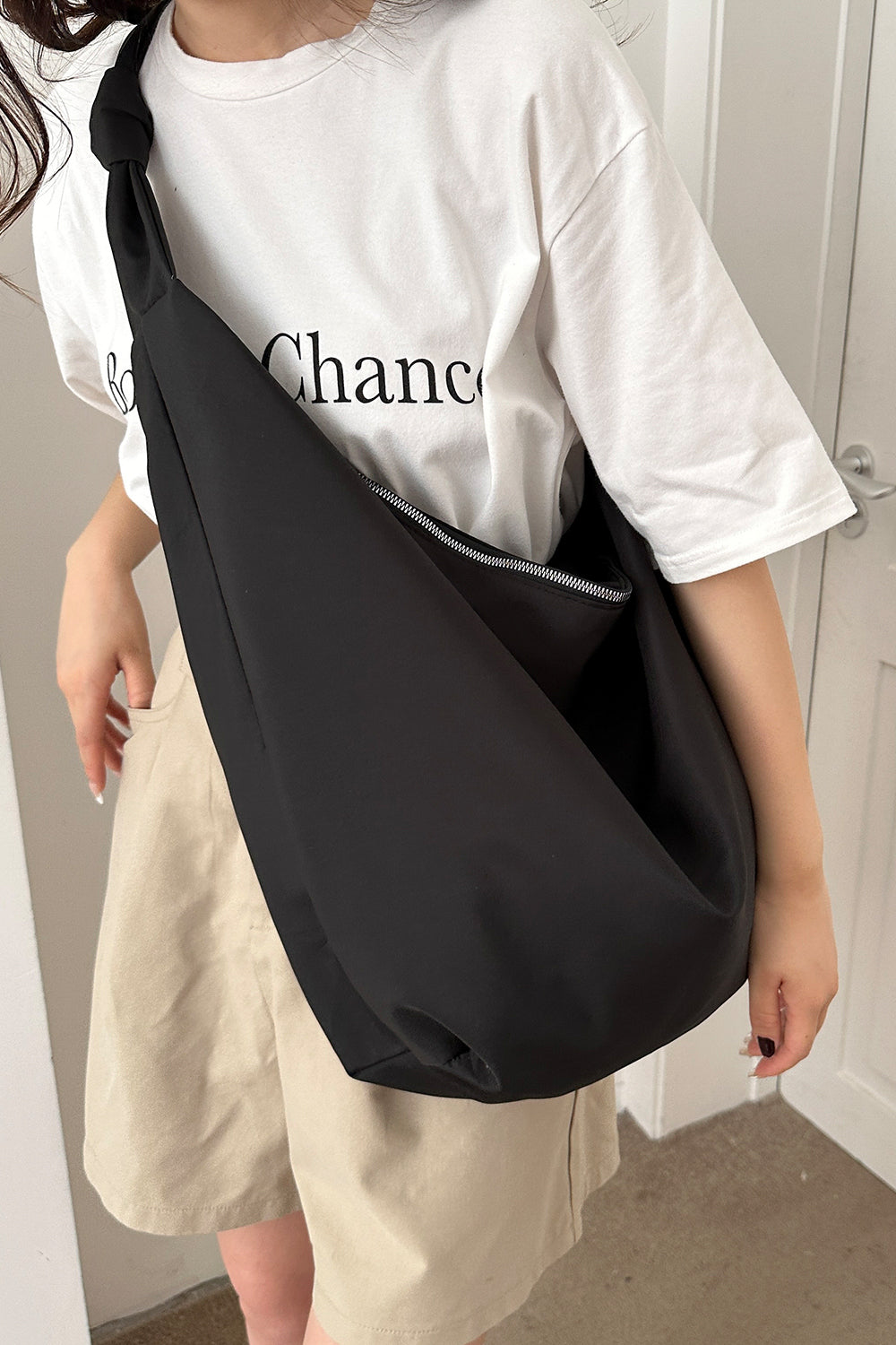 Oversize Nylon Crossbody Bag 