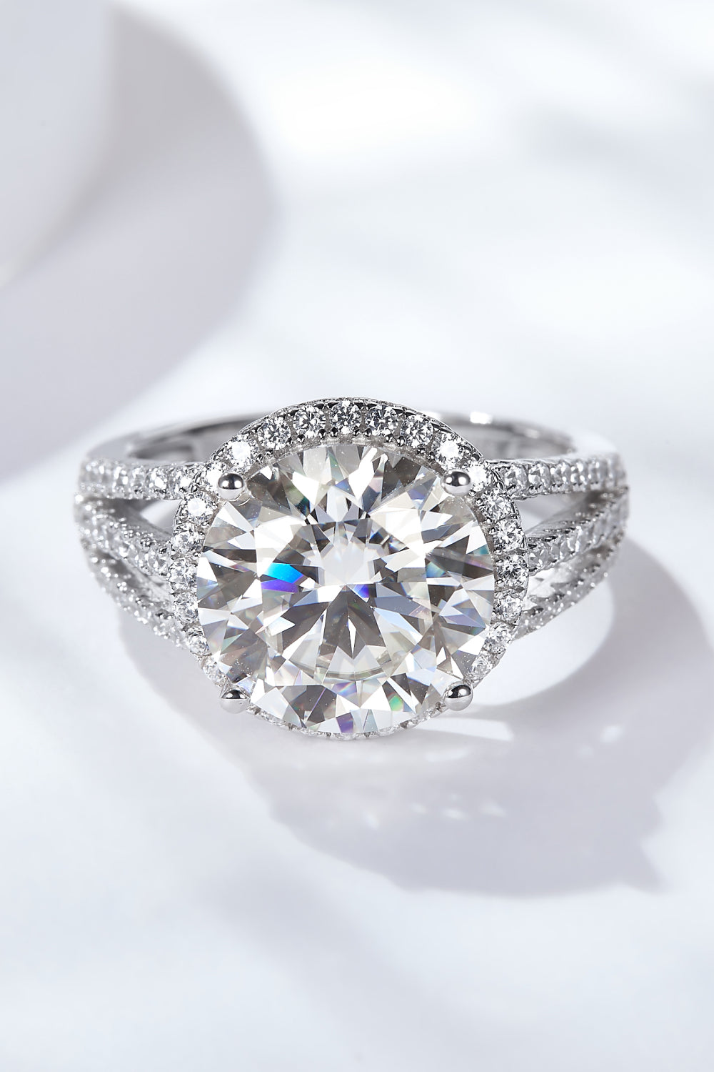 5 Carat  Moissanite Split Shank Ring 