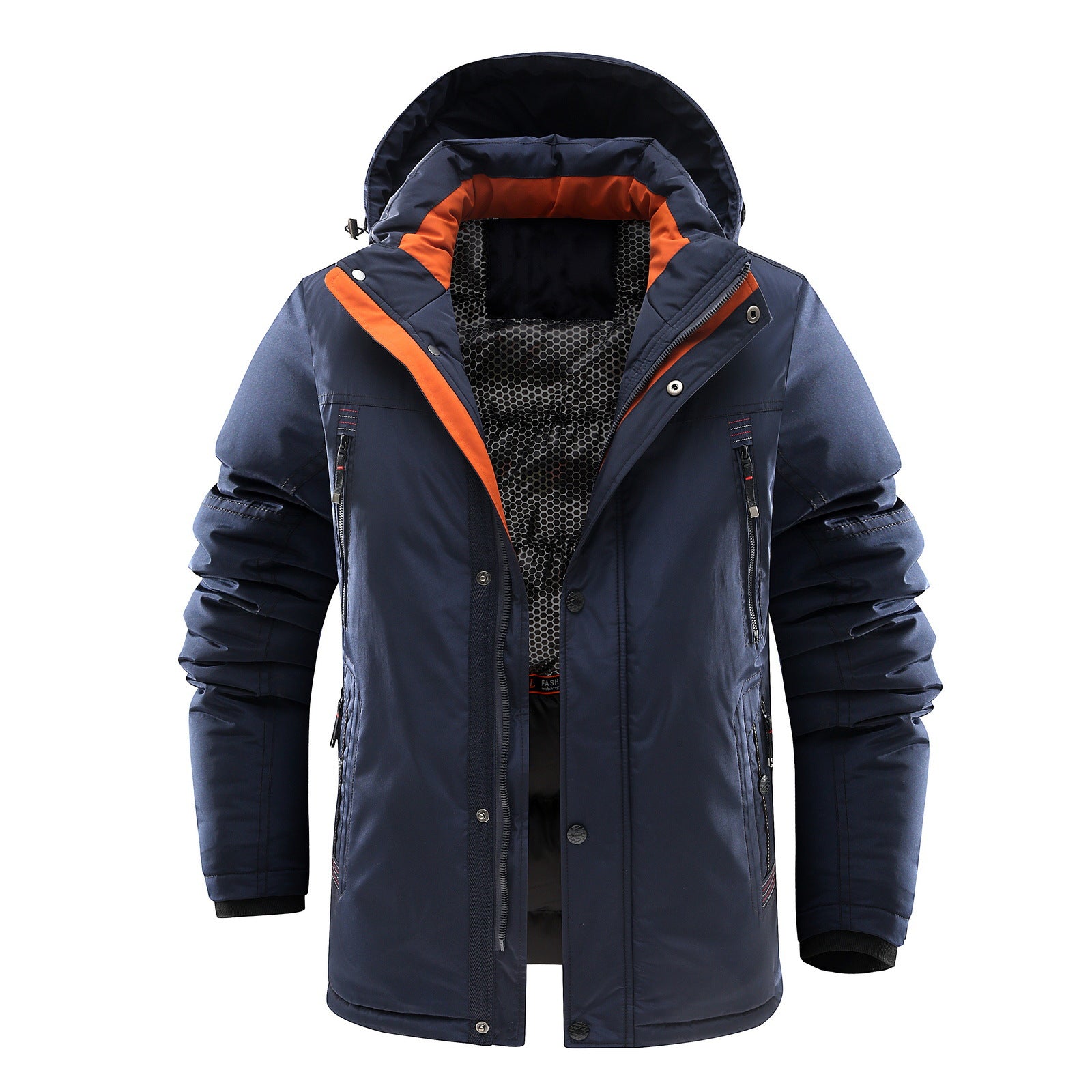 Men's Mid-length Cotton-padded Clothes Thickened Cold-resistant Warm Fleece Padded Coat Cotton-padded Clothes 