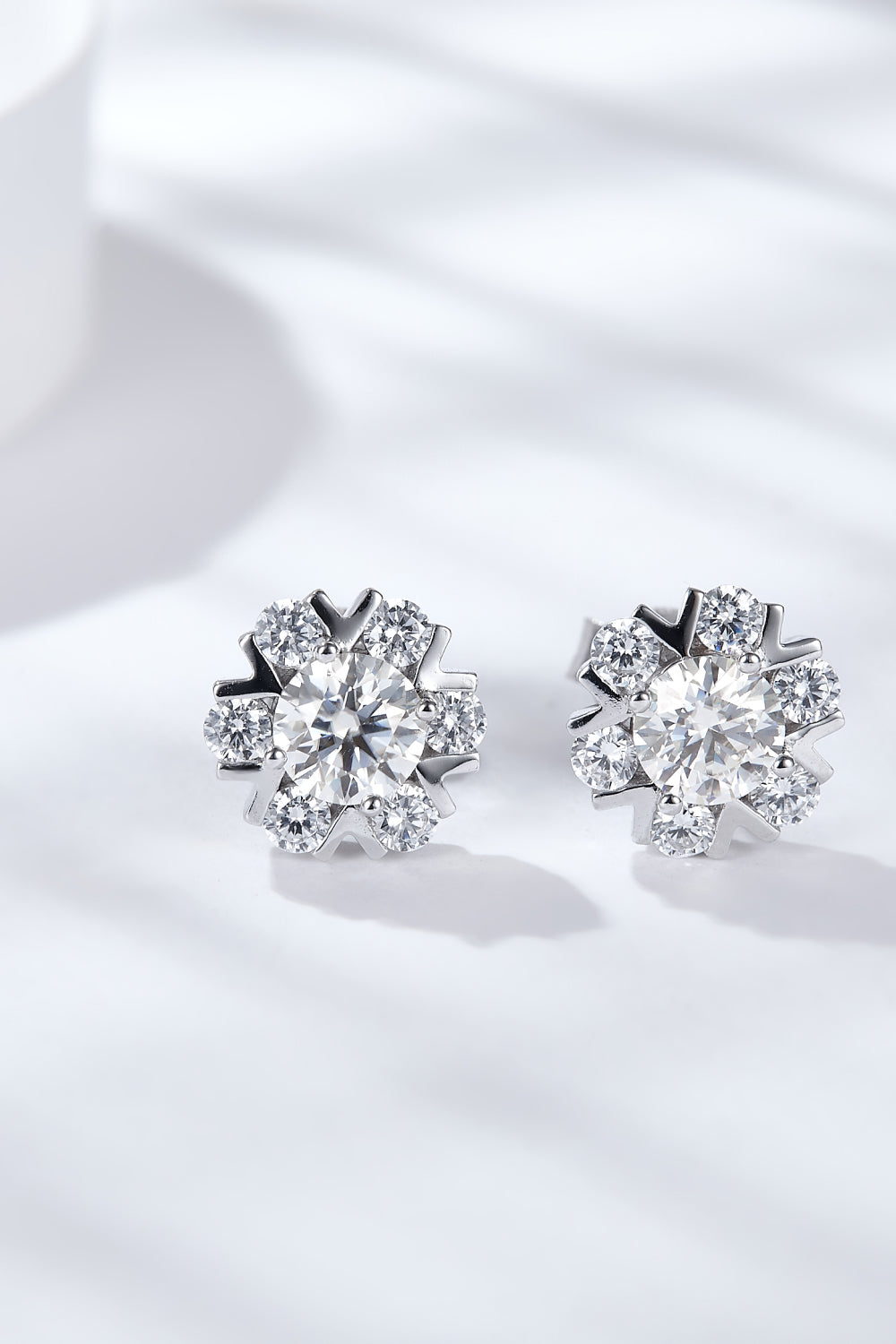 925 Sterling Silver Moissanite Stud Earrings 