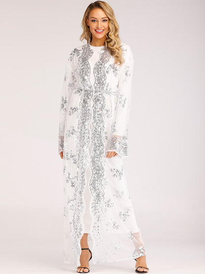 Women's Sequin Embroidered Lace Dress