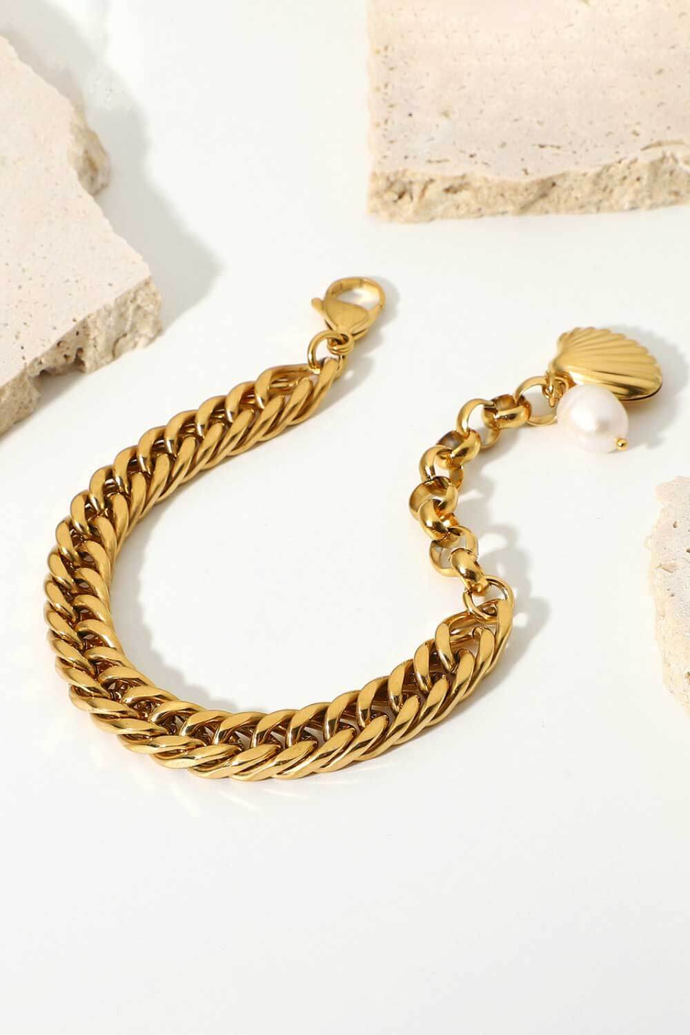 18K Gold-Plated Curb Chain Bracelet 