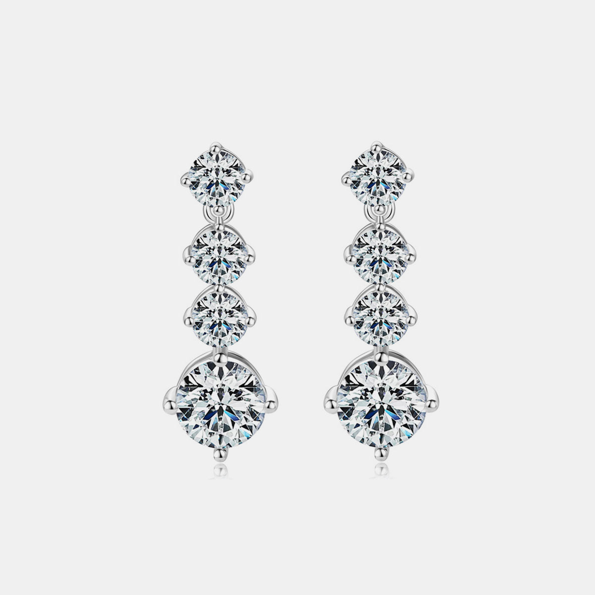 4 Carat Moissanite 925 Sterling Silver Earrings 