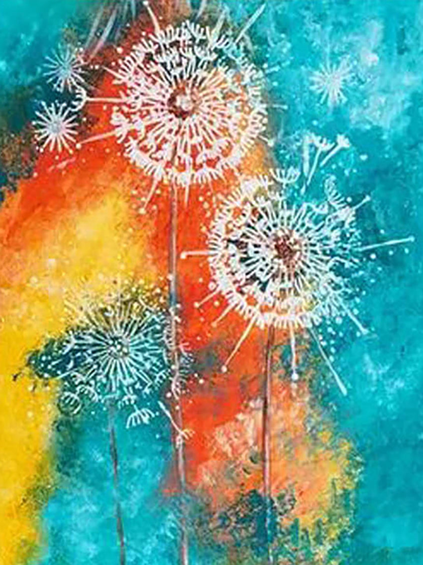 Colorful Dandelion Diamond Embroidery Handmade