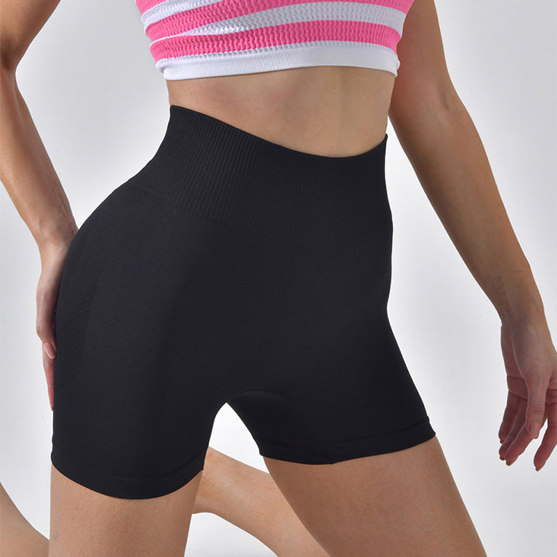 Striped Yoga Shorts High Waist Hip-lifting Tight Pants For Women Running Fitness Sports Leggings 