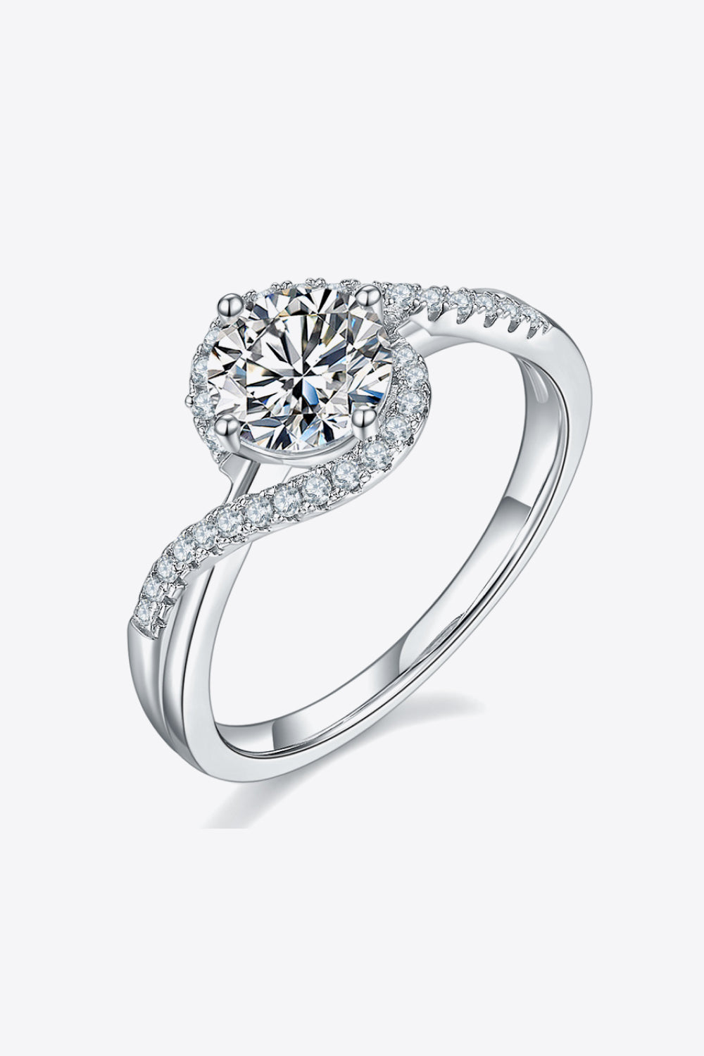 1 Carat Moissanite Crisscross Ring 