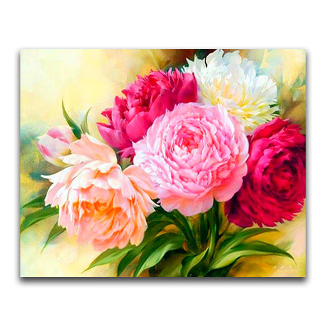 Diamond Embroidery Color Flowers Rhinestone Handmade Home Decoration Painting