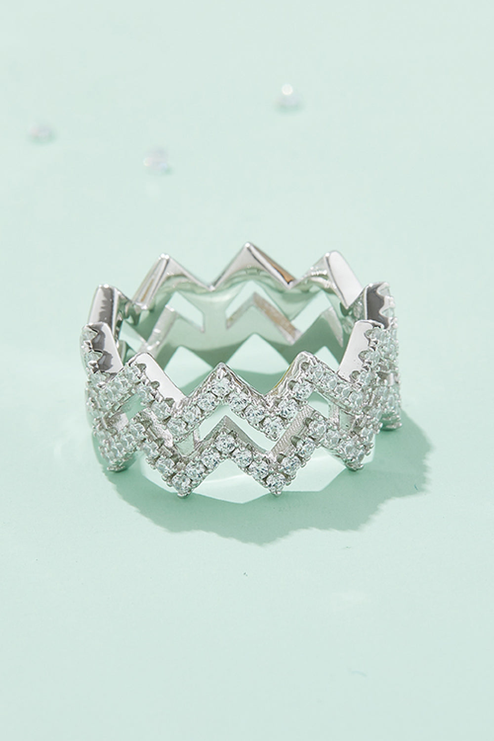 Adored Moissanite Zigzag Stacking Rings 