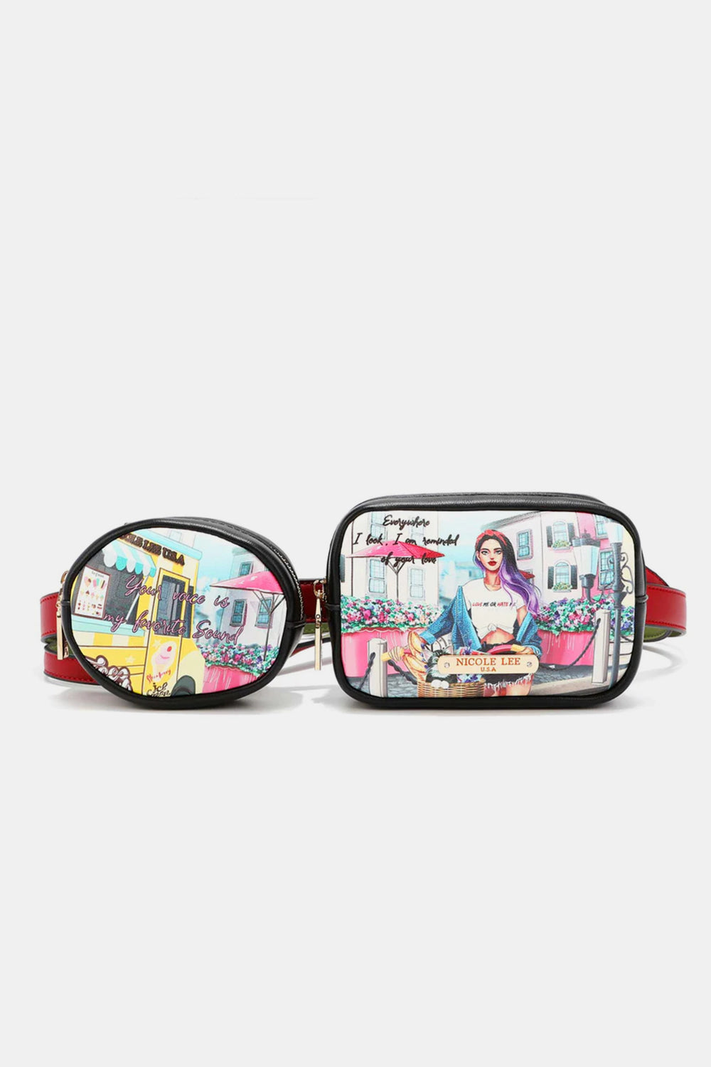 Nicole Lee USA Double Pouch Fanny Pack 