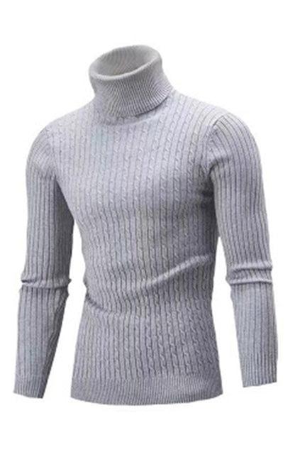 Men's Warm Turtleneck Casual Slim Fit Fall Winter Knitted Pullover Sweaters 