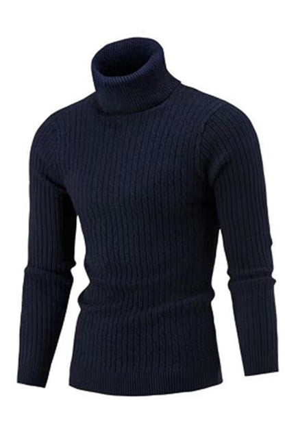 Men's Warm Turtleneck Casual Slim Fit Fall Winter Knitted Pullover Sweaters 