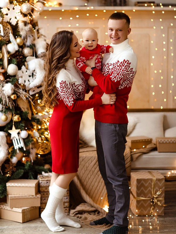 Christmas Parenting Men's Women's Children's Jacquard Sweater 