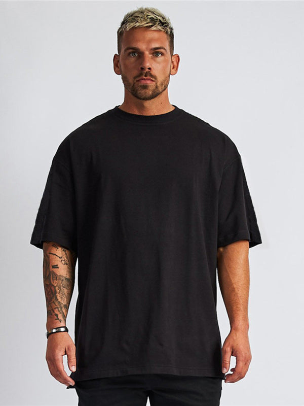 Men's solid color blank loose short-sleeved T-shirt 