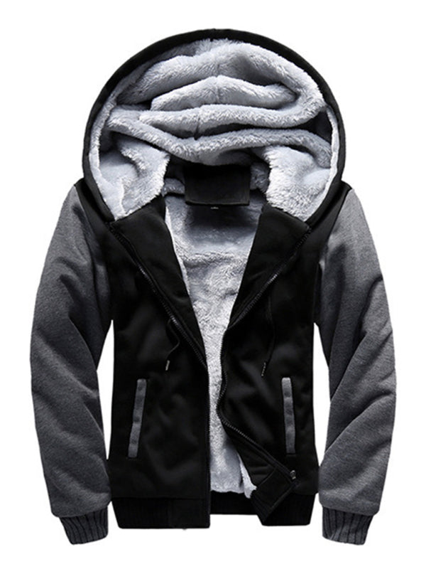 Men's Sweater Hooded Loose Sports Fleece Thickening Men's Coat 