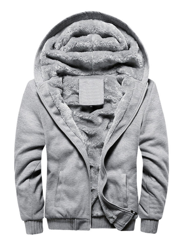 Men's Sweater Hooded Loose Sports Fleece Thickening Men's Coat 